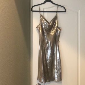 Zara slip cowl neck dress